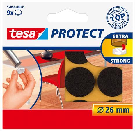 Ochranné podložky, okrúhle, proti poškriabaniu, 26 mm, TESA "Protect®", hnedá 1