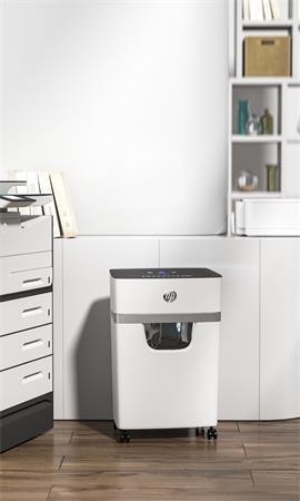 Skartovací stroj, mikrokonfety, 10 listov, HP "Oneshred 10MC", svetlosivá 7