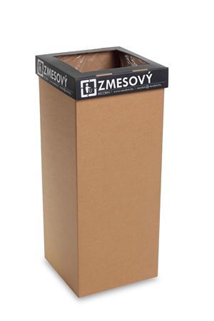 Odpadkový kôš na triedenie odpadkov, recyklovaný, SK popis, 60 l, RECOBIN "Office", čierna