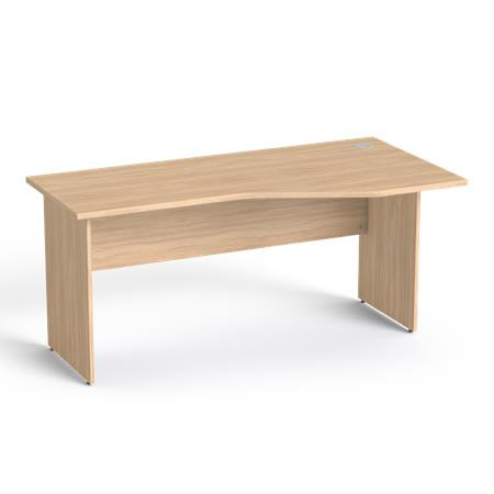 Písací stôl, zakrivený, pravý, s plochými nohami, 160x80 cm, MAYAH "Freedom SV-23", dub