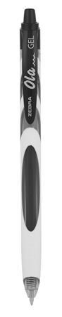 Gélové perol, 0,38 mm, stláčací mechanizmus, ZEBRA "OLA", čierne 1
