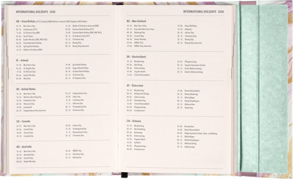 NOTIQUE Týždenný magnetický diár Ružový mramor 2026, 11 x 16 cm 5