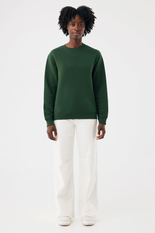 IQONIQ Toria Unisex mikina s okrúhl. výstrihom z rec. bavlny forest green M 10