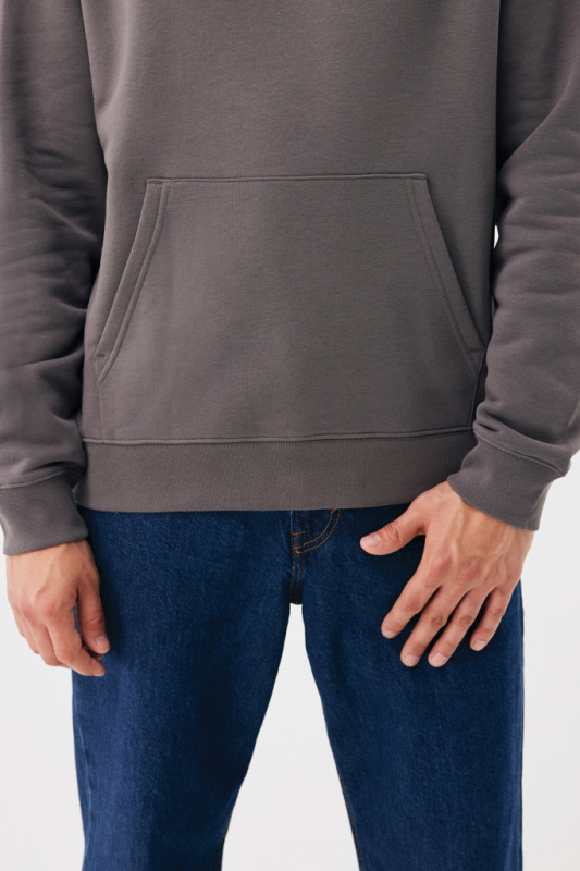 IQONIQ Joshua Unisex mikina s kapucňou z rec. bavlny antracitová S 15