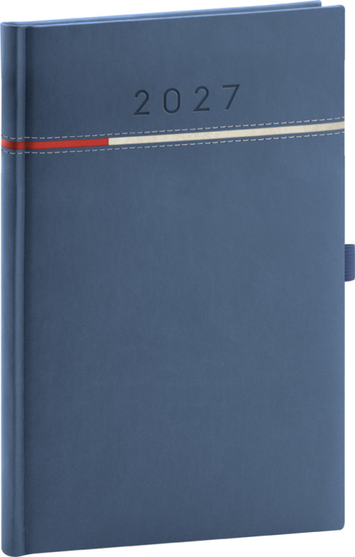 NOTIQUE Týždenný diár Tomy 2027, modro-červený, 15 x 21 cm