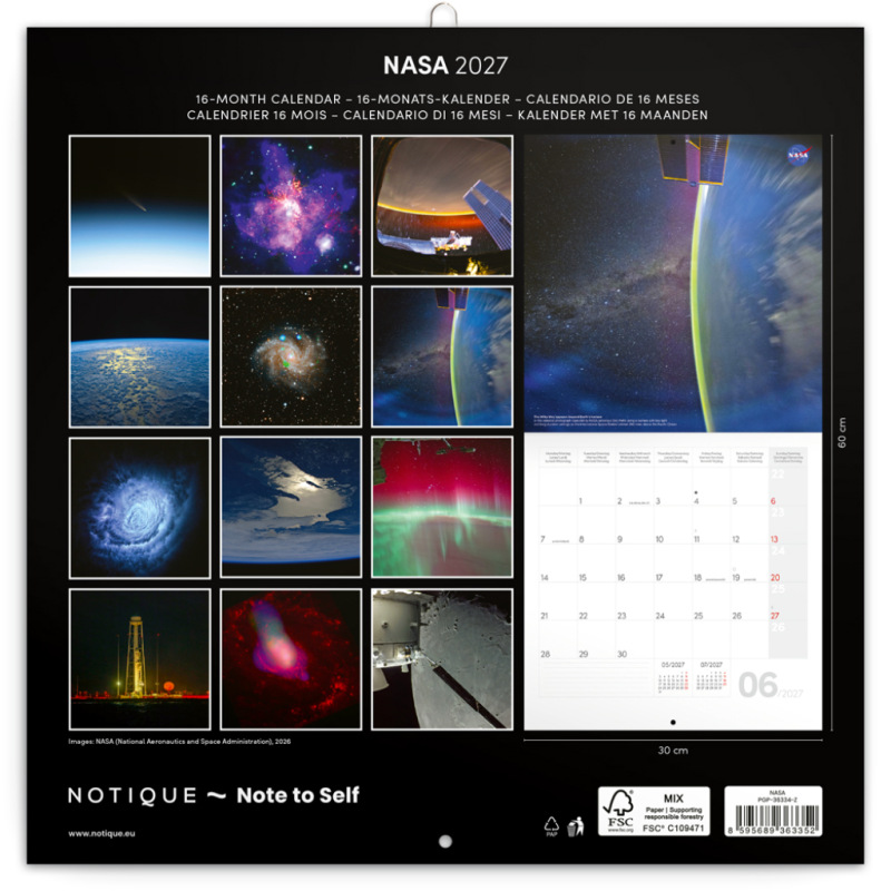 NOTIQUE Grid calendar NASA 2027, 30 x 30 cm 14