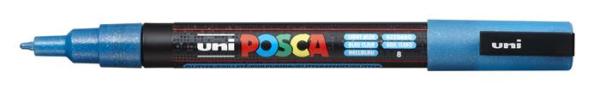 Dekoračný popisovač, 0,9-1,3 mm, UNI"Posca PC-3ML", lesklá svetlomodrá 2