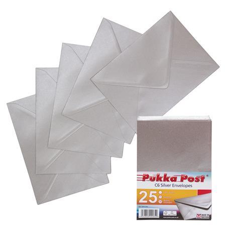 Obálka, C6, silikónová, PUKKA PAD "Silver", strieborná 2
