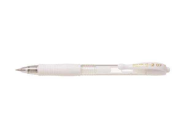Gélové pero, 0,32 mm, stláčací mechanizmus, PILOT "G-2", biele 1