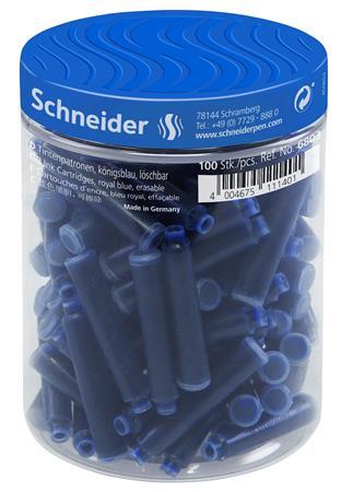 Bombička do plniaceho pera, 100 ks, SCHNEIDER, kráľovská modrá 2