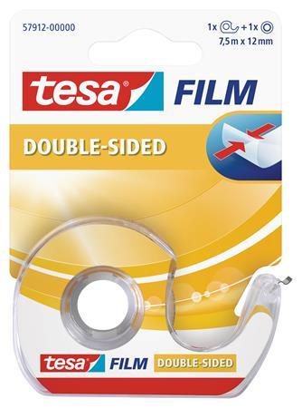 Lepiaca páska, obojstranná, s dispenzorom, 12 mm x 7,5 m, TESA "Tesafilm" 1