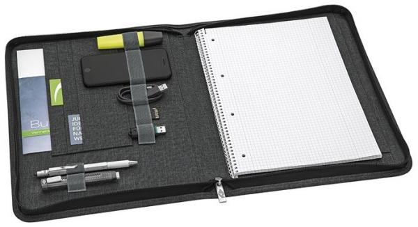 Konferenčná doska, A4, polyester, so zipsom, WEDO "College", sivá 2