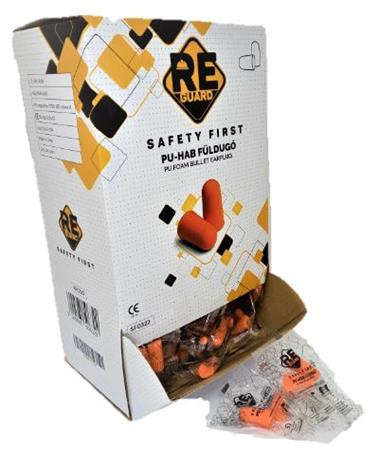 . Sluchové zátky, PU pena, 200 párov, oranžové