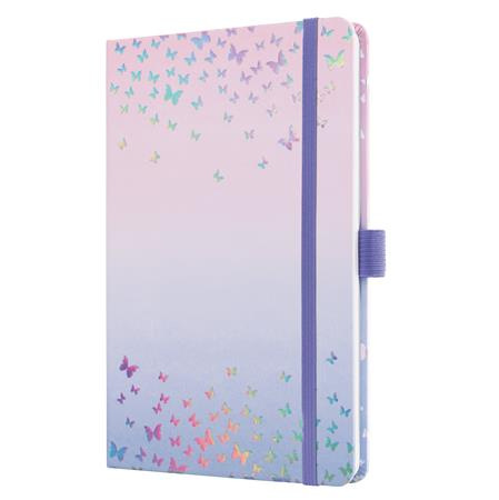 Diár, A5, týždenný, 2027, tvrdá obálka, SIGEL "Jolie", Butterfly Confetti Candy 1