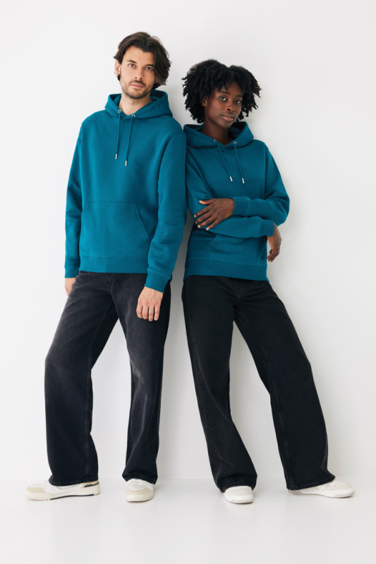 IQONIQ Joshua Unisex mikina s kapucňou z rec. bavlny dark teal XS 17