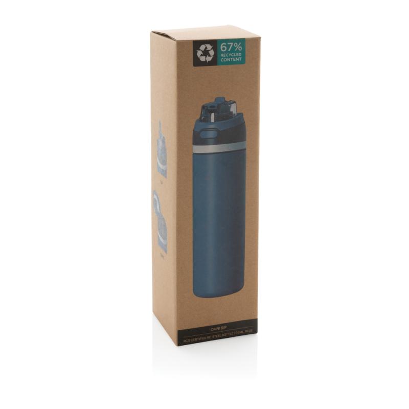 Uzatvárateľná fľaša Omni Sip 720ml z RCS recyklovanej ocele modrá 13