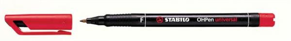 Permanentný popisovač, 0,7 mm, STABILO "OHPen F", červený 1