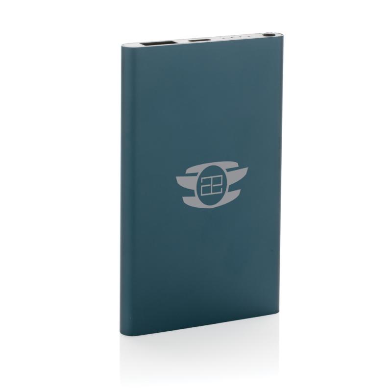 Powerbanka 4000mAh s USB C z RCS recykl. plastu a hliníka modrá 7