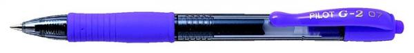 Gélové pero, 0,32 mm, stláčací mechanizmus, PILOT "G-2", fialové 1