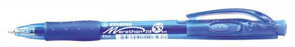 Guľôčkové pero, 0,4 mm, stláčací mechanizmus, STABILO "Marathon", modré 1