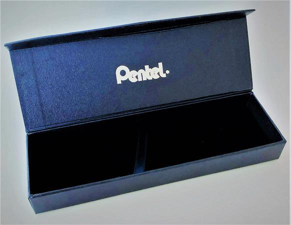 Roller, 0,35 mm, otočné, telo pera: matná červená, PENTEL "EnerGel BL-2507" modrá 2