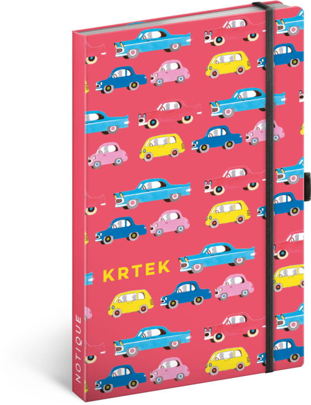 NOTIQUE Notes Krtko Autá, linajkovaný, 13 x 21 cm