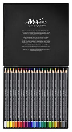 Akvarelové ceruzky, sada, šesťhranné, plechová krabička, STAEDTLER "Mars® Lumograph® 104", 2