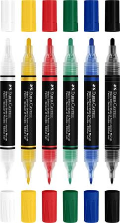 Dekoračný popisovač, sada, 1,0/3,0 mm, obojstranný, akrylový, FABER-CASTELL "Shake&Paint", 2