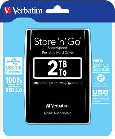 2,5" HDD (pevný disk), 2TB, USB 3.0, VERBATIM, čierny 1