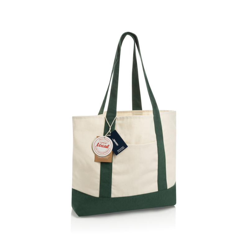 SHOP LOCAL AWARE™ taška z recyklovanej bavlny, 350 GSM zelená