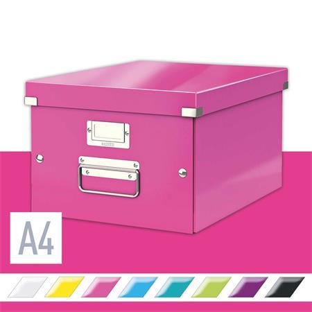 Odkladací box, A4, LEITZ "Click&Store", ružová 2