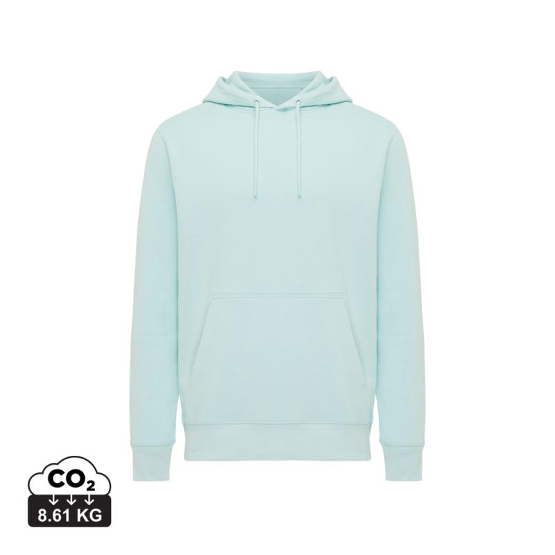 Ľahká mikina s kapucňou IQONIQ Rila z recykl. bavlny crushed mint XL