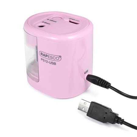 Strúhadlo, 2 otvory, stolové, elektrické, USB konektor, RAPESCO"PS12-USB", ružová 4