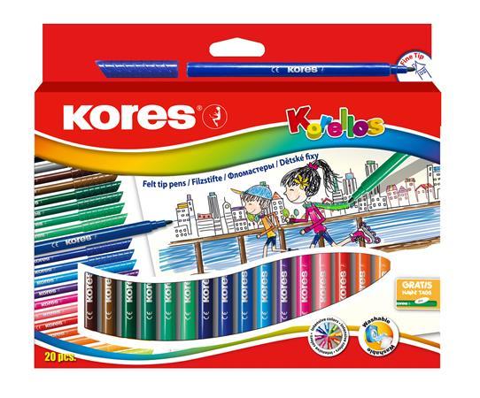 Fixky, sada, vyprateľné, KORES "Korellos", 24 rôznych farieb 1