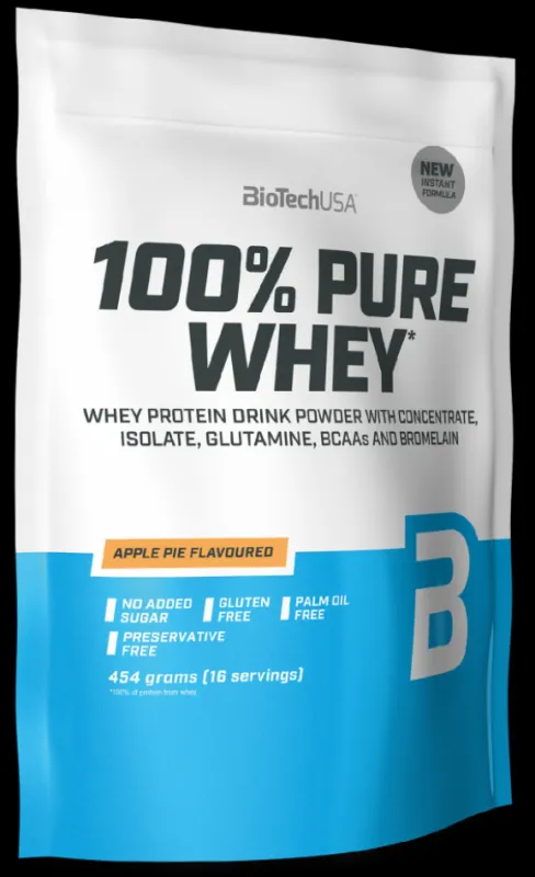 Srvátkový proteínový prášok, 28g, BIOTECH USA "100% Pure Whey", jablkový koláč