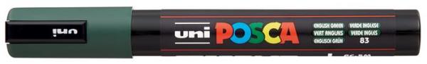 Dekoračný popisovač, 1,8-2,5 mm, UNI "Posca PC-5M", tmavozelený 1
