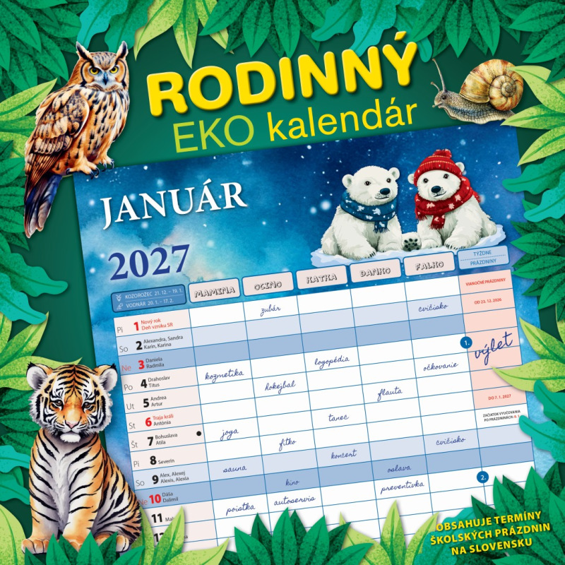 Nástenný kalendár Rodinný EKO kalendár 2027 1