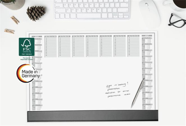 Podložka na stôl, 595x410 mm, dvojročné a týždenné kalendárium, SIGEL "Office" 7