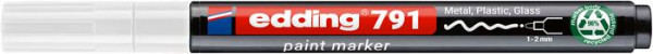 Lakový popisovač, 1-2 mm, PCR, EDDING „791“, biely