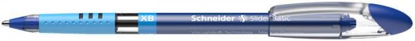 Guľôčkové pero, 0,7 mm, s vrchnákom, SCHNEIDER "Slider XB", modré 4