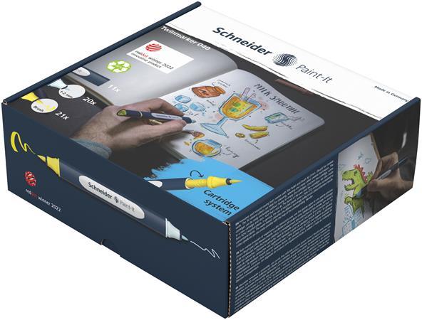 Popisovač, obojstranný, 52-kusová sada, SCHNEIDER „Paint-It 040 Twin marker Set 1”, 20 rôz 2
