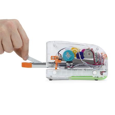Zošívačka, 26/6, 15 listov, plastová, elektrická, s USB nabíjačkou, RAPESCO "626EL", pries 3