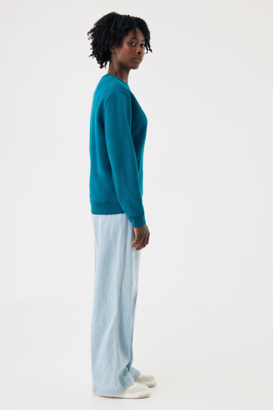 IQONIQ Toria Unisex mikina s okrúhl. výstrihom z rec. bavlny dark teal L 6