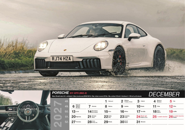 Nástenný kalendár Fast cars 2027 13