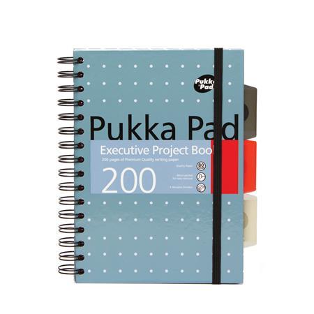 Špirálový zošit, A5, linajkový, 100 listov, PUKKA PAD "Metallic Project Book", mix farieb 4
