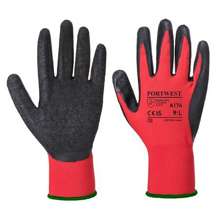 . Ochranné rukavice, latex, veľkosť: XL "Flex Grip", červené-čierne 1