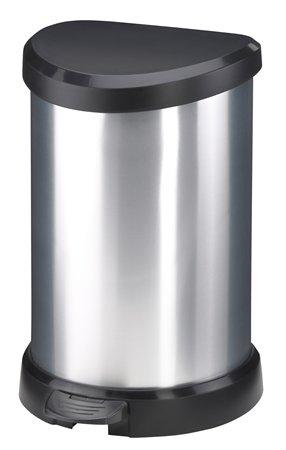 Odpadkový kôš, s pedálom, kovový efekt, 20 l, CURVER