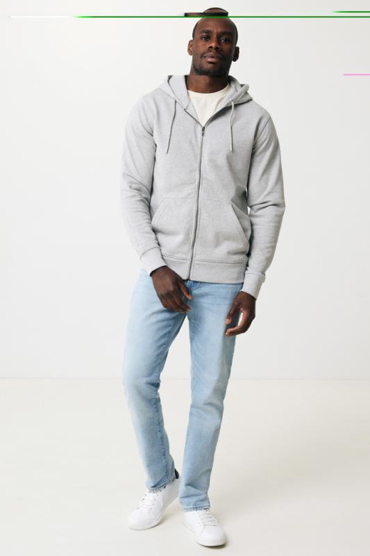 Mikina na zips s kapucňou IQONIQ Abisko z recykl. bavlny heather grey 4XL 11