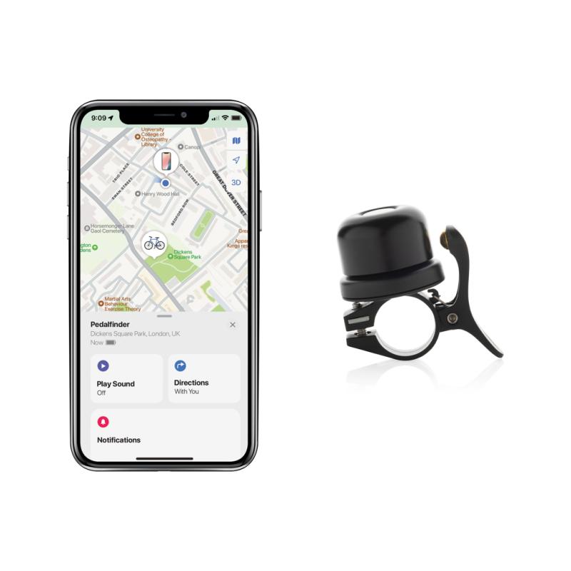 Zvonček na bicykel s lokátorom Pedalfinder čierna 6