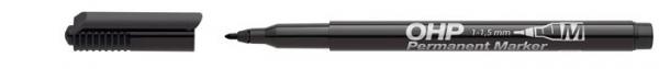 Permanentný popisovač, OHP, 1-1,5 mm, M, ICO, čierny 1